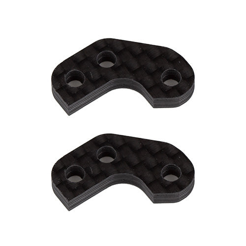 ASS92469 RC10B7 FT Caster Block Link Mount Set, -2mm, carbon fiber