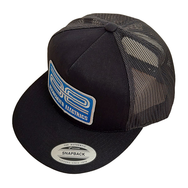 ASS97007 AE Logo Trucker Hat, flat bill, black