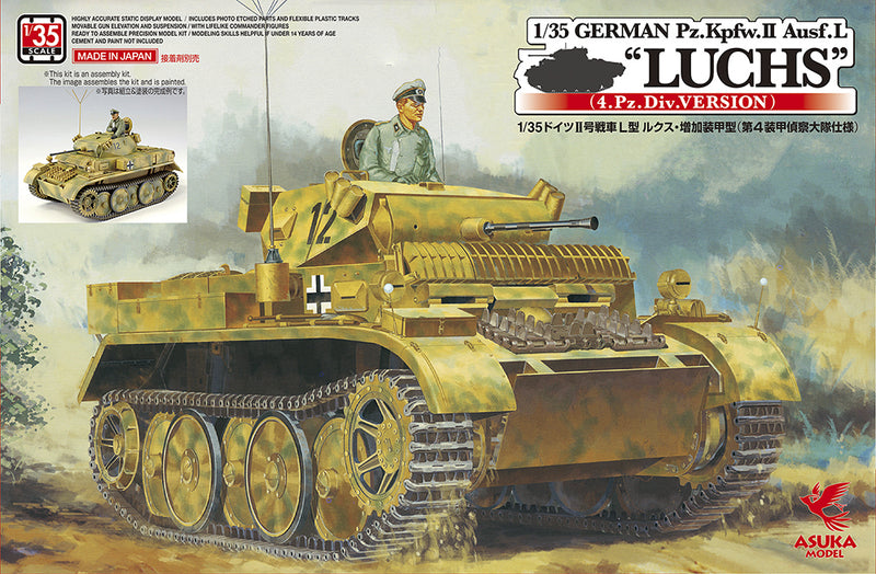 ASU-35-006 Asuka 1/35 German Pz.Kpfw.II Ausf.L "LUCHS" (4.Pz Division) Plastic Model Kit