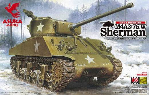 ASU-35-019 Asuka 1/35 M4A3(76)W Sherman Plastic Model Kit ASUKA