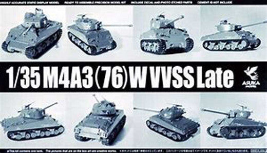 ASU-35-043 Asuka 1/35 M4A3(76)W VVSS Late Plastic Model Kit ASUKA