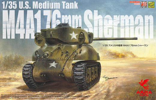 ASU-35-047 Asuka 1/35 M4A1 76mm Sherman Plastic Model Kit ASUKA