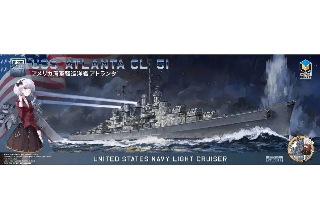 Aotori 1/350 USS Atlanta CL-51 Plastic Model Kit
