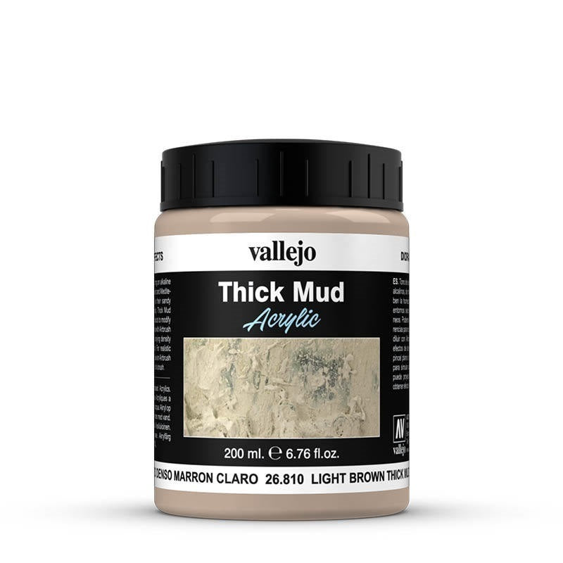 AV26810 Vallejo Diorama Effects Light Brown Thick Mud 200ml [26810] Vallejo
