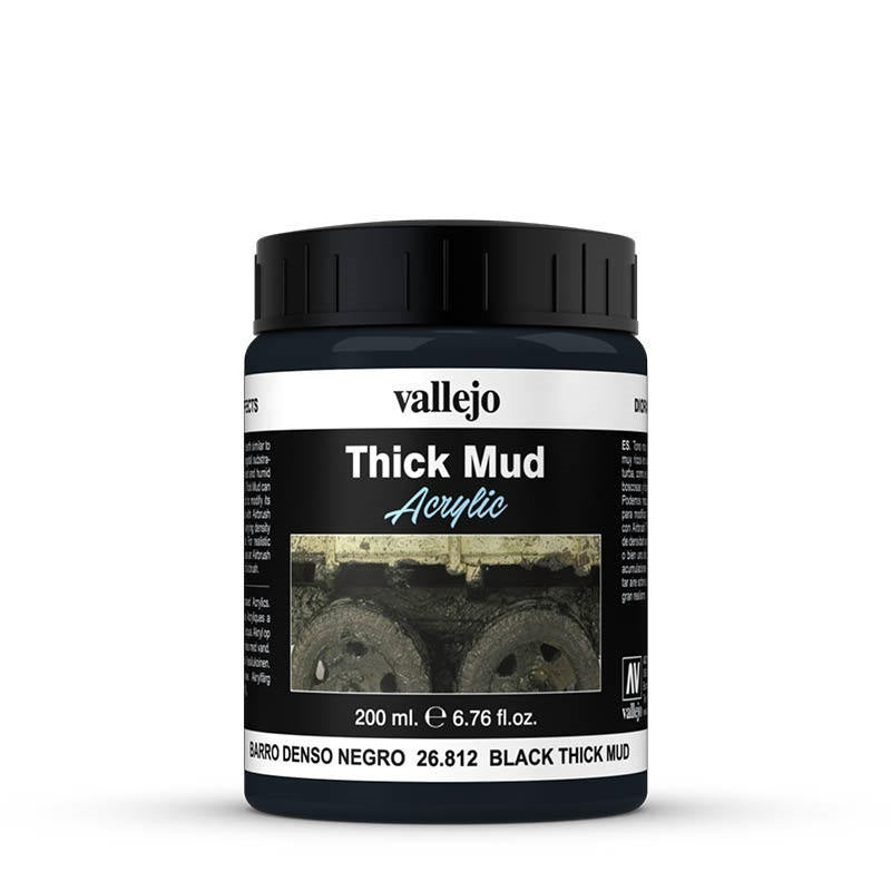 AV26812 Vallejo Diorama Effects Black Thick Mud 200ml [26812] Vallejo