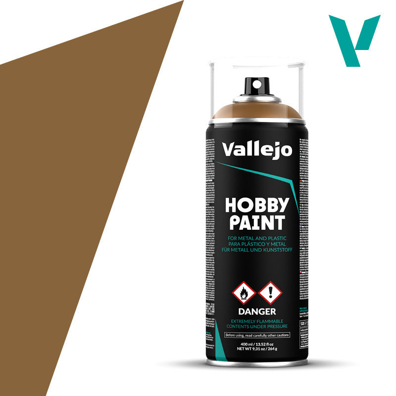 AV28014 Vallejo Aerosol Leather Brown 400ml Hobby Spray Paint [28014] Vallejo