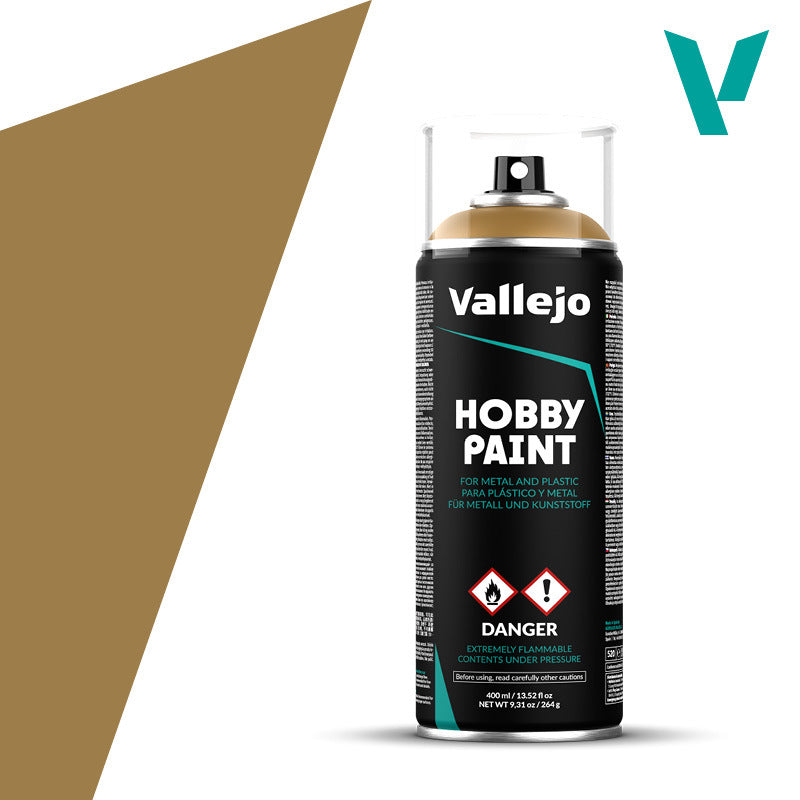AV28015 Vallejo Aerosol Desert Yellow 400ml Hobby Spray Paint [28015] Vallejo