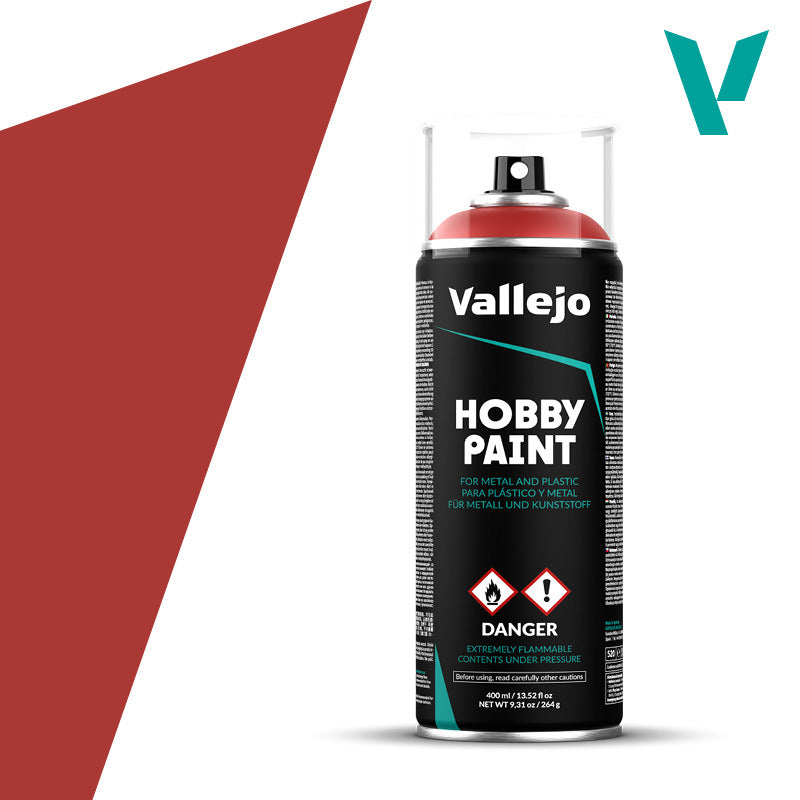 AV28016 Vallejo Aerosol Scarlet Red 400ml Hobby Spray Paint [28016] Vallejo