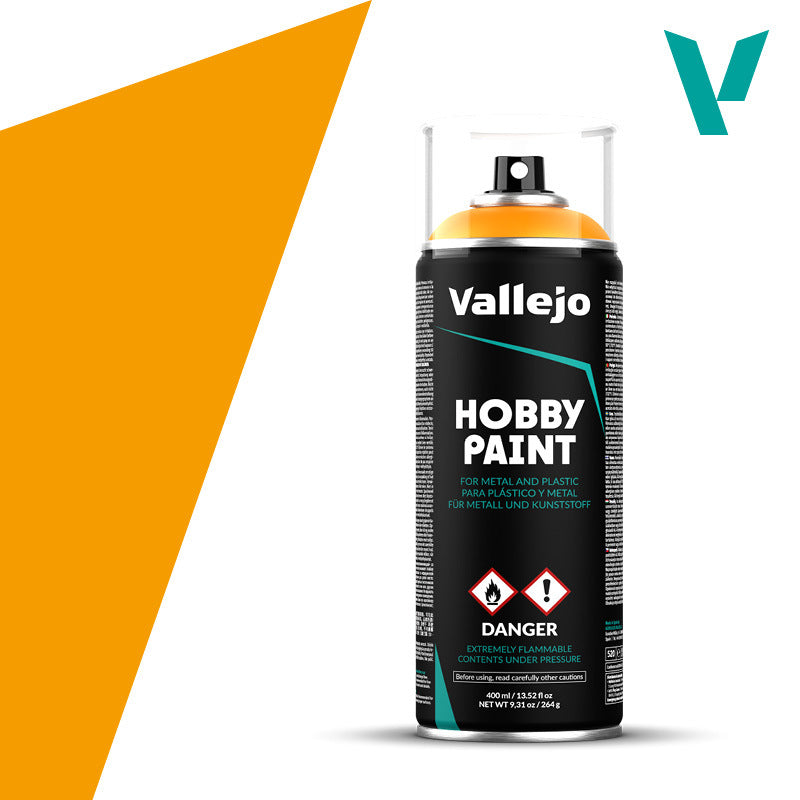 AV28018 Vallejo Aerosol Sun Yellow 400ml Hobby Spray Paint [28018] Vallejo