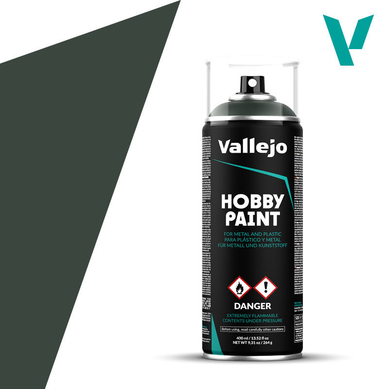 AV28026 Vallejo Aerosol Dark Green 400ml Hobby Spray Paint [28026] Vallejo