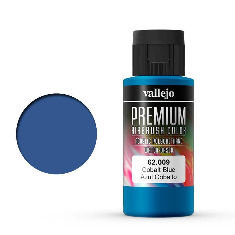 AV62009 Vallejo Premium Colour Cobalt Blue 60 ml Acrylic Airbrush Paint [62009] Vallejo