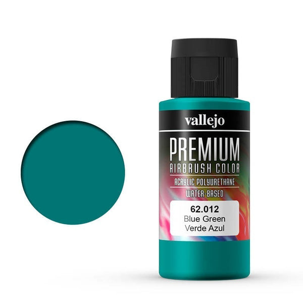 AV62012 Vallejo Premium Colour Blue Green 60 ml Acrylic Airbrush Paint [62012]