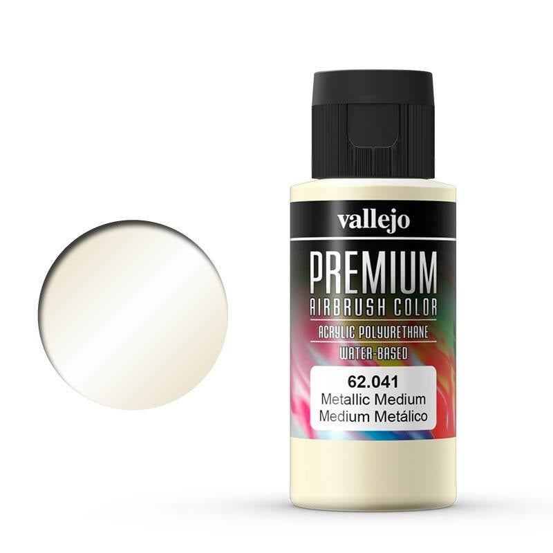 AV62041 Vallejo Premium Colour Metallic Medium 60 ml Acrylic Airbrush Paint [62041] Vallejo