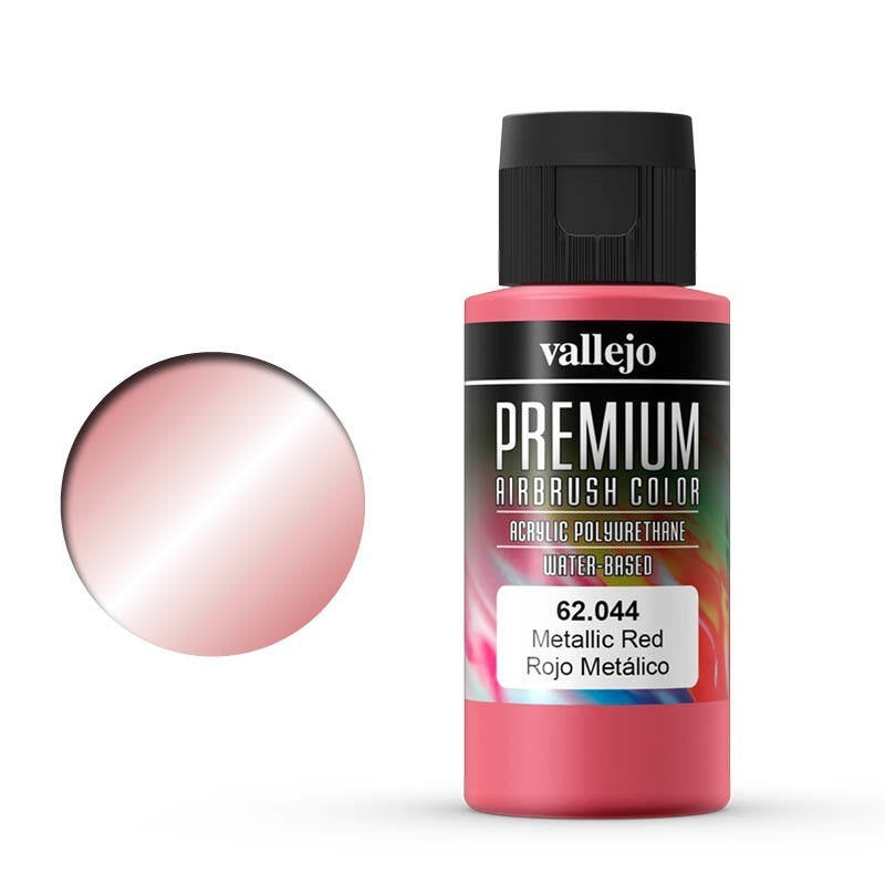 AV62044 Vallejo Premium Colour Metallic Red 60 ml Acrylic Airbrush Paint [62044] Vallejo