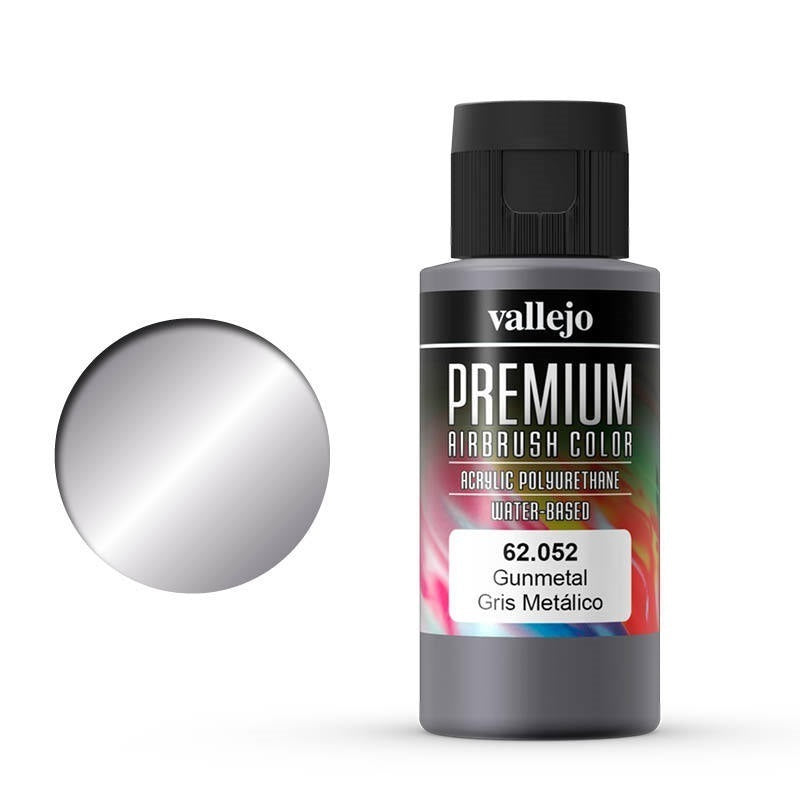 AV62052 Vallejo Premium Colour Gunmetal 60 ml Acrylic Airbrush Paint [62052] Vallejo