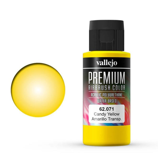 AV62071 Vallejo Premium Colour Candy Yellow 60 ml Acrylic Airbrush Paint [62071]