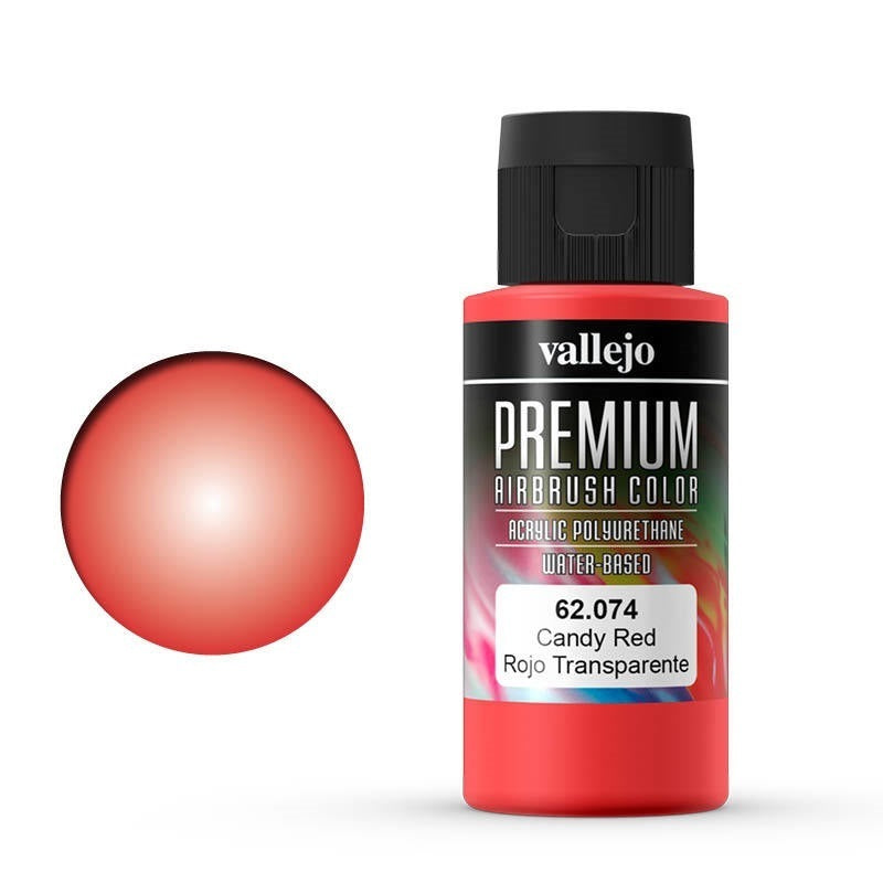 AV62074 Vallejo Premium Colour Candy Red 60 ml Acrylic Airbrush Paint [62074] Vallejo