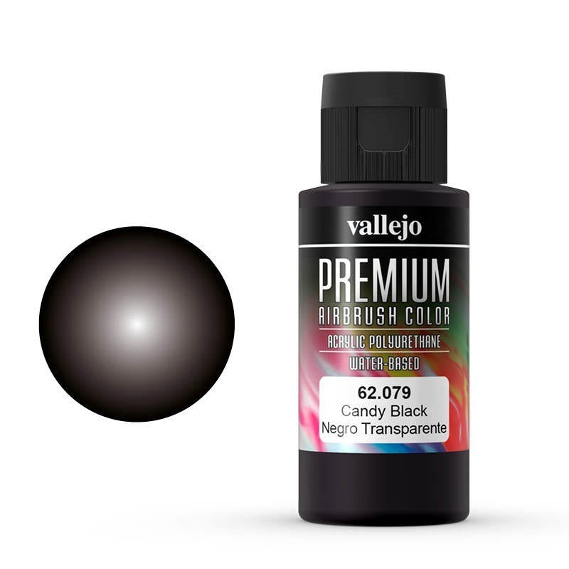 AV62079 Vallejo Premium Colour Candy Black 60 ml Acrylic Airbrush Paint [62079] Vallejo