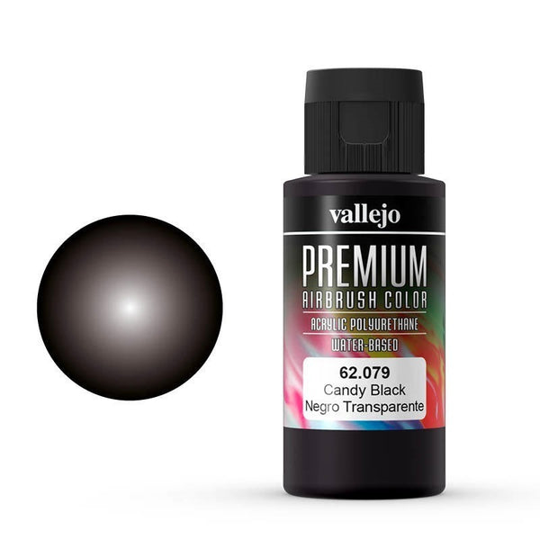 AV62079 Vallejo Premium Colour Candy Black 60 ml Acrylic Airbrush Paint [62079]