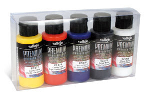AV62104 Vallejo Premium Colour Candy Colors 5 Colour Set Acrylic Airbrush Paint [62104] Vallejo