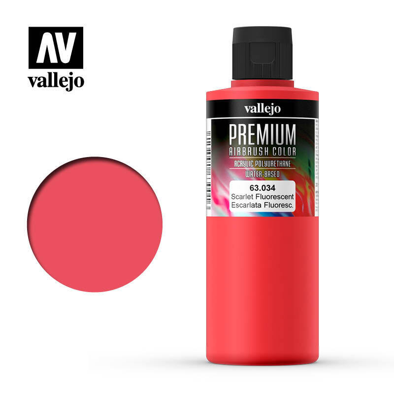 AV63034 Vallejo Premium Color Scarlet Fluo 200 ml. [63034] Vallejo