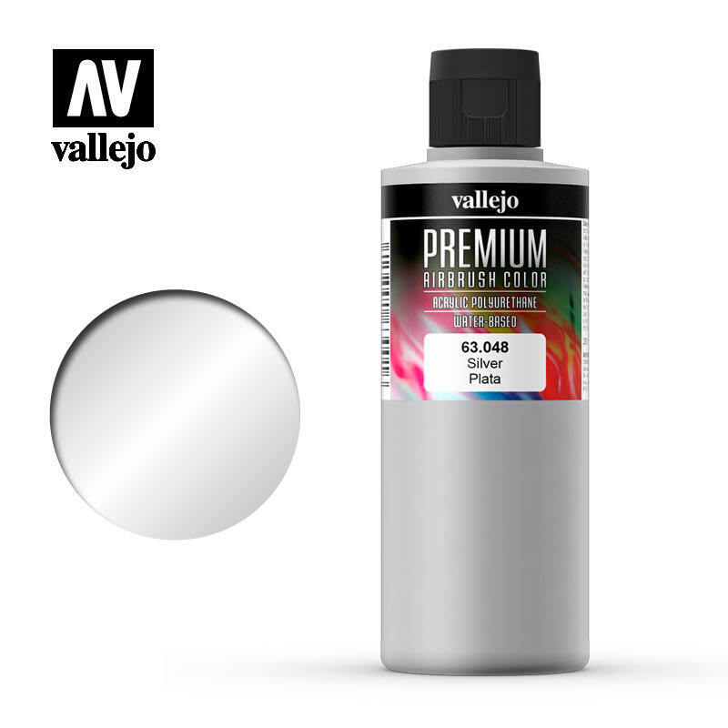 AV63048 Vallejo Premium Color Silver 200 ml. [63048] Vallejo