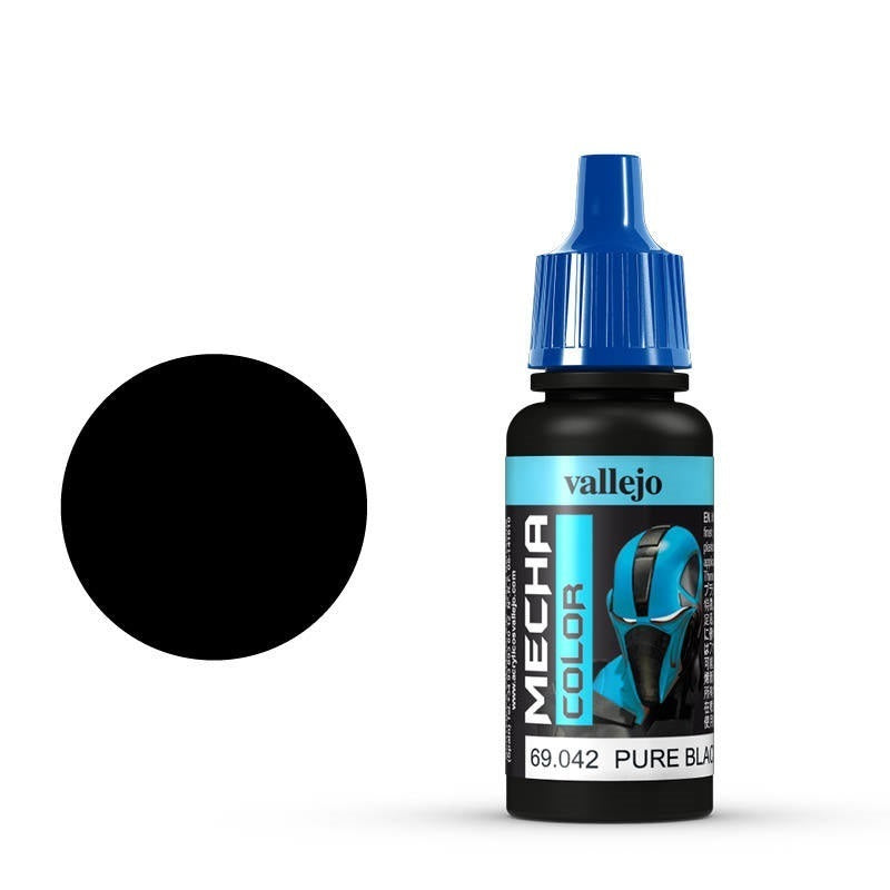 AV69042 Vallejo Mecha Colour Pure Black 17ml Acrylic Airbrush Paint [69042] Vallejo
