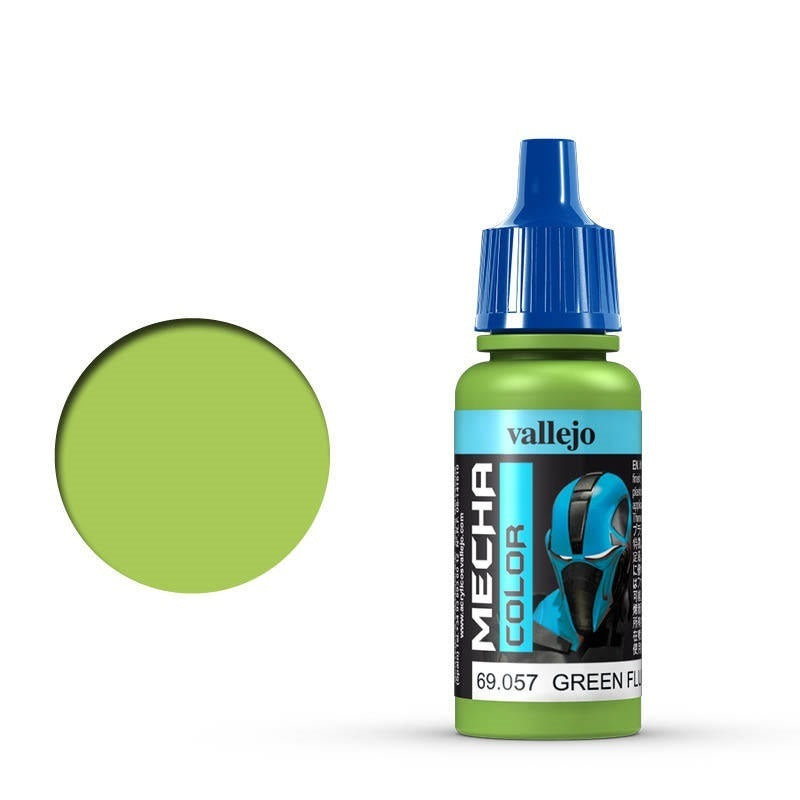 AV69057 Vallejo Mecha Colour Green Fluorescent 17ml Acrylic Airbrush Paint [69057] Vallejo