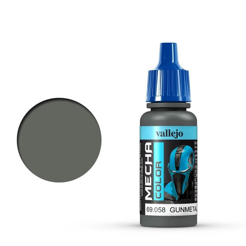 AV69058 Vallejo Mecha Colour Gunmetal 17ml Acrylic Airbrush Paint [69058] Vallejo