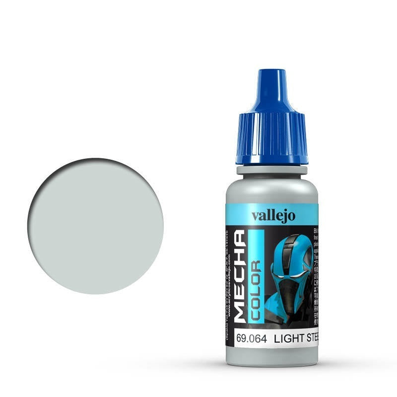 AV69064 Vallejo Mecha Colour Light Steel 17ml Acrylic Airbrush Paint [69064] Vallejo
