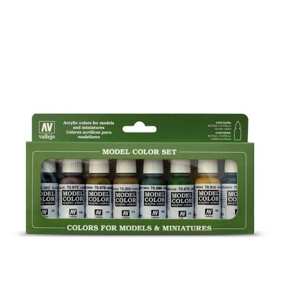 AV70108 Vallejo Model Colour Panzer Colours 8 Colour Acrylic Paint Set [70108]