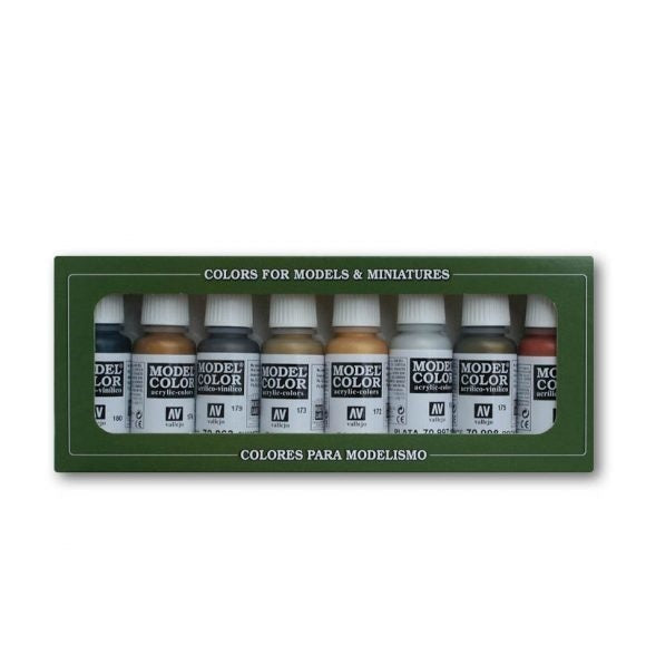 AV70118 Vallejo Model Colour Metallic Colors 8 Colour Acrylic Paint Set [70118] Vallejo