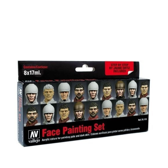 AV70119 Vallejo Model Colour Faces Set Jaume Ortiz + instruc Box Acrylic Paint Set [70119] Vallejo