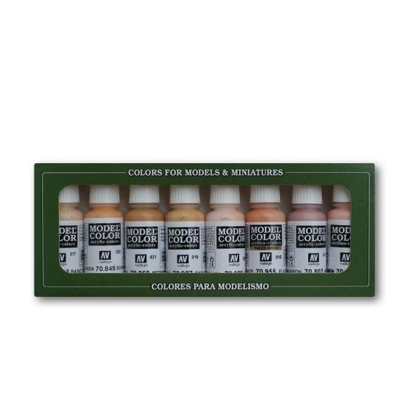 AV70124 Vallejo Model Colour Face & Skintones 8 Colour Acrylic Paint Set [70124] Vallejo