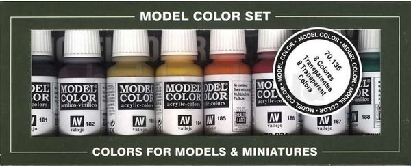 AV70136 Vallejo Model Colour Transparent Colors 8 Colour Acrylic Paint Set [70136]