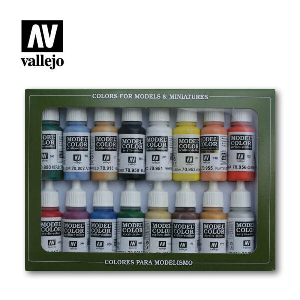 AV70140 Vallejo Model Colour Basic Colors USA 16 Colour Acrylic Paint Set [70140] Vallejo