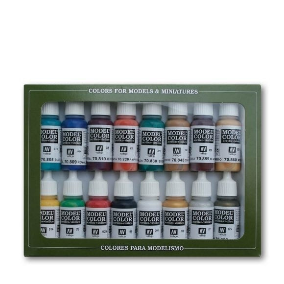 AV70142 Vallejo Model Colour Medieval Colors 16 Colour Acrylic Paint Set [70142]