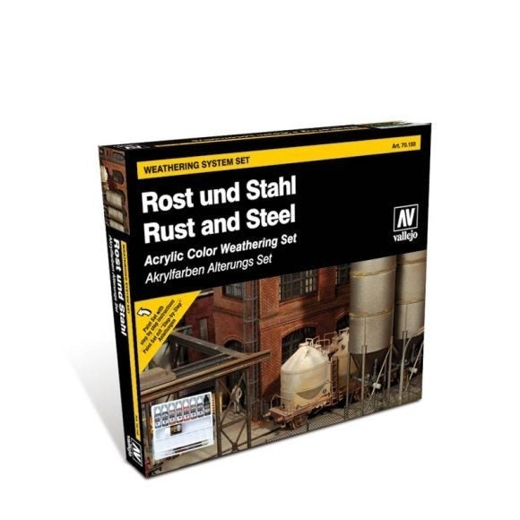 AV70150 Vallejo Model Colour Rust and Steel Box Acrylic Paint Set [70150]