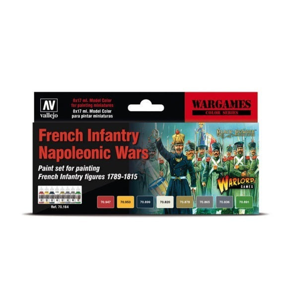 AV70164 Vallejo Model Colour Wargames French Infantry Napoleonic Wars 8 Colour Acrylic Paint Set [70164]