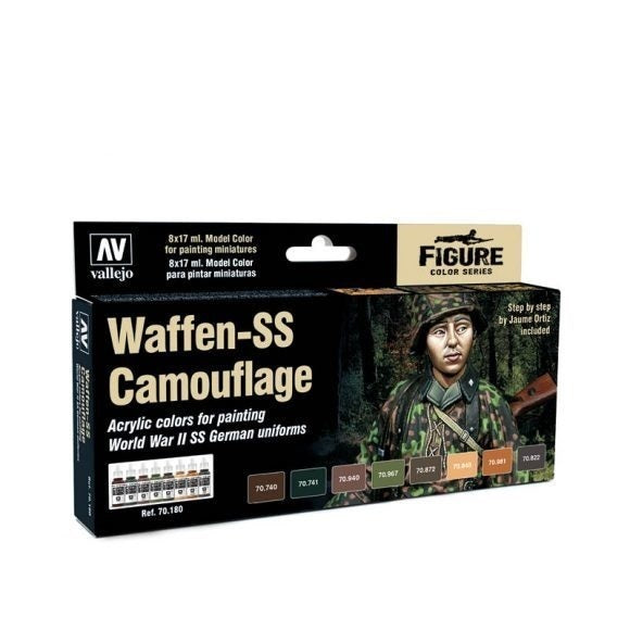 AV70180 Vallejo Model Colour Waffen-SS Camouflage Acrylic Paint Set [70180] Vallejo