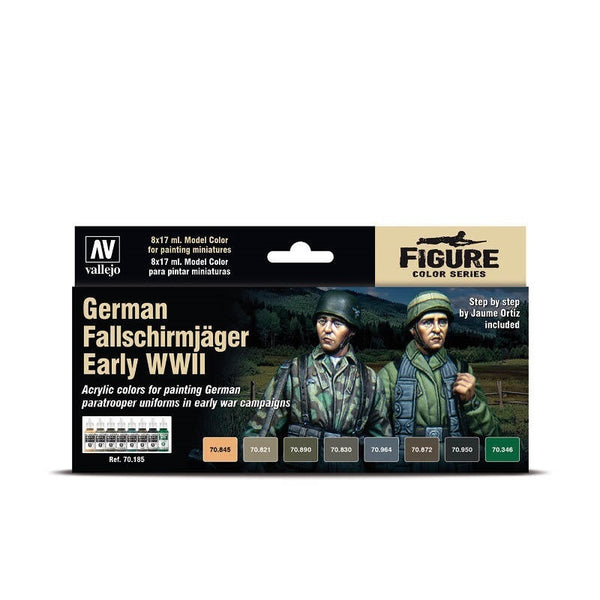 AV70185 Vallejo Model Colour German Fallschirmj¤ger Early WWII 8 Colour Acrylic Paint Set [70185]