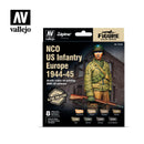 AV70244 Vallejo Model Color Alpine NCO US Infantry Europe 1944-45 Acrylic Paint Set w/ Figure [70244] Vallejo