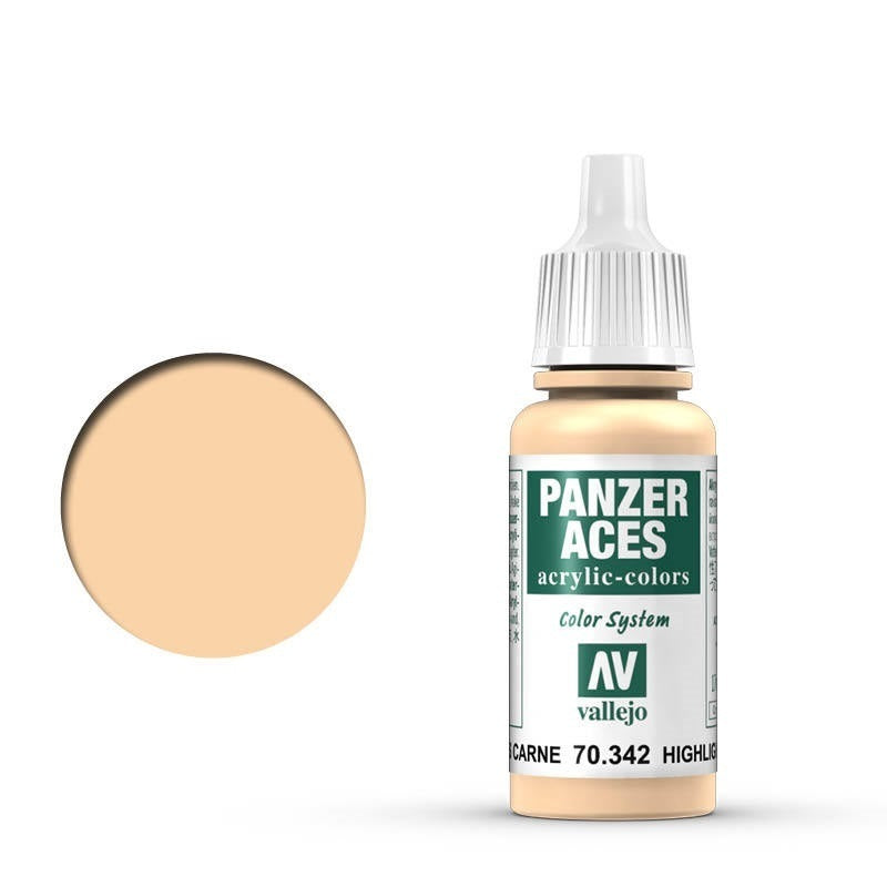 AV70342 Vallejo Panzer Aces Flesh Highlights 17 ml Acrylic Paint [70342]