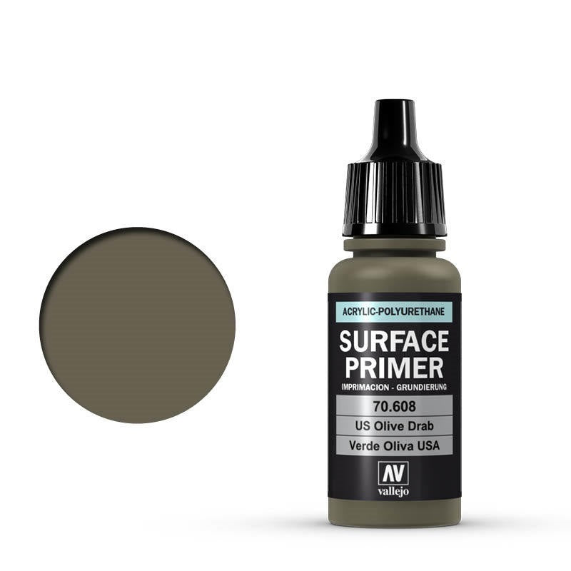 AV70608 Vallejo Surface Primer US Olive Drab 17 ml [70608] Vallejo