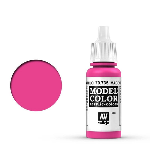 AV70735 Vallejo Model Colour #208 Fluorescent Magenta 17 ml Acrylic Paint [70735]