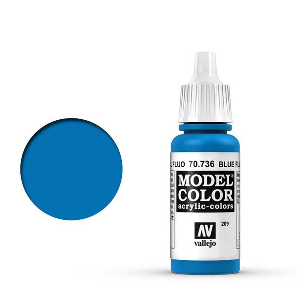 AV70736 Vallejo Model Colour #209 Fluorescent Blue 17 ml Acrylic Paint [70736]