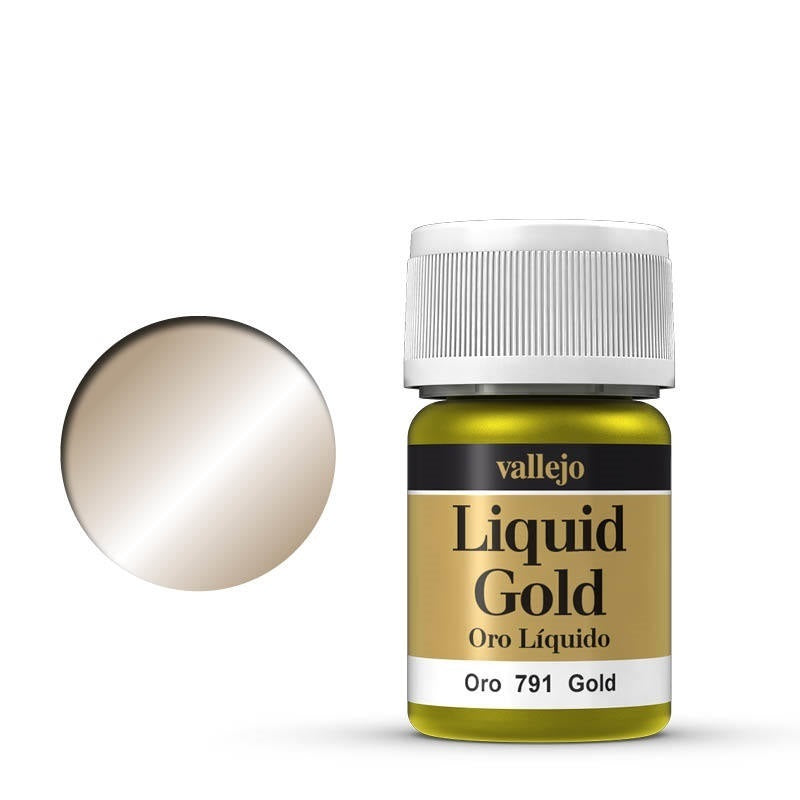 AV70791 Vallejo Model Colour Metallic Gold (Alcohol Base) 35 ml Acrylic Paint [70791] Vallejo