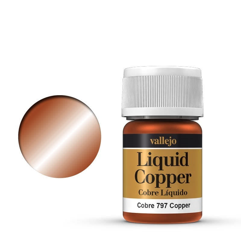 AV70797 Vallejo Model Colour Metallic Copper (Alcohol Base) 35 ml Acrylic Paint [70797]