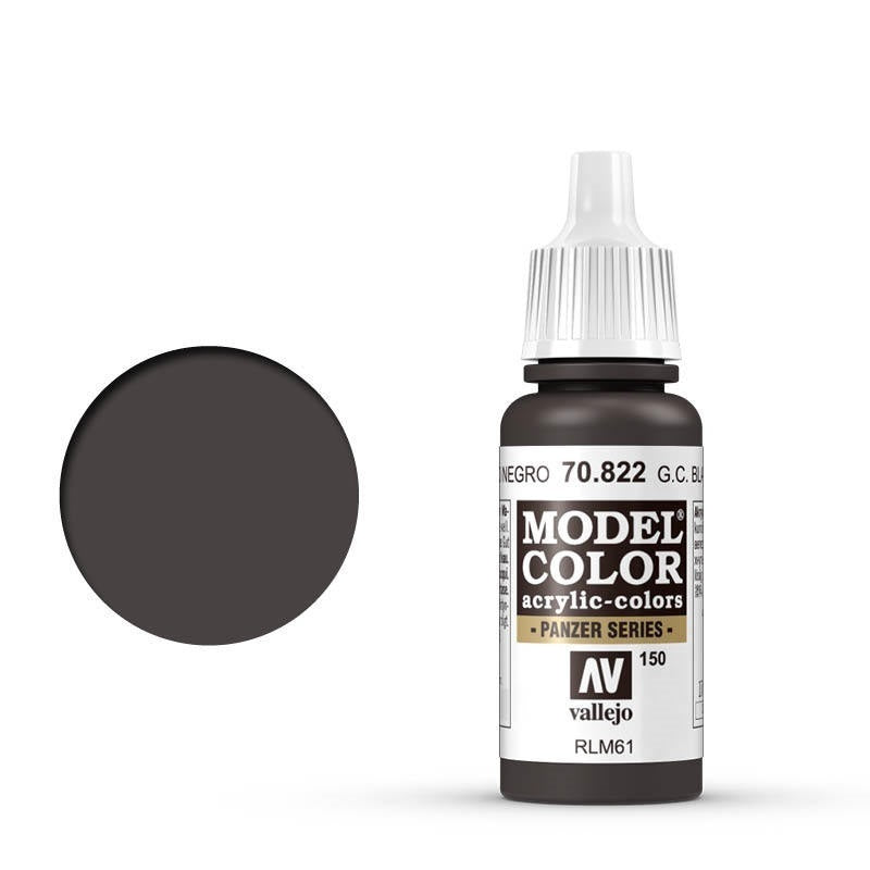 AV70822 Vallejo Model Colour #150 German Cam Black Brown 17 ml Acrylic Paint [70822] Vallejo