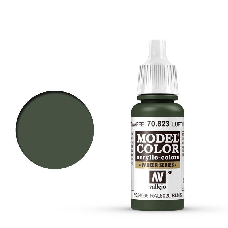 AV70823 Vallejo Model Colour #086 Luftwaffe Cam Green 17 ml Acrylic Paint [70823] Vallejo